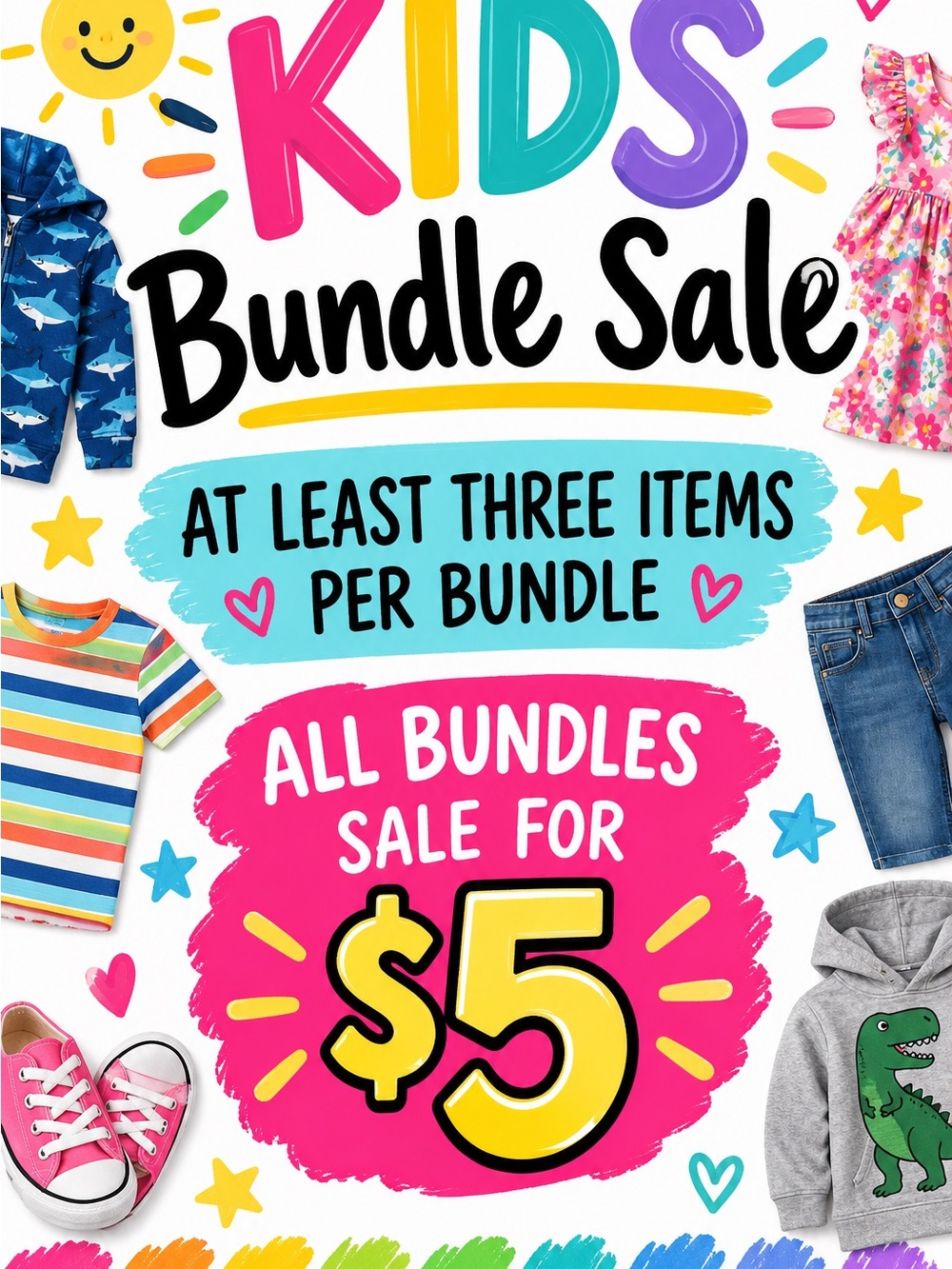 Kids Bundle Sale - Assorted Colors Pack - $5 Bundle